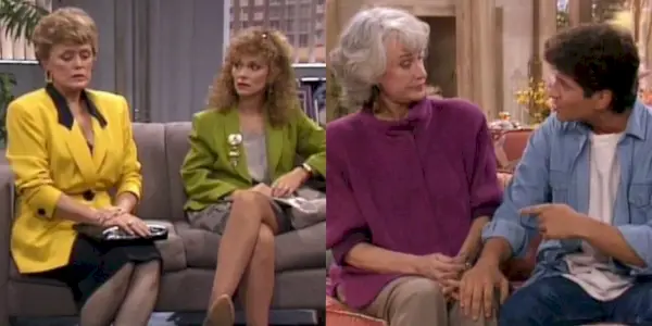 Blanche Devereaux(Rue McClanahan)와 Dorothy Zbornak(Bea Arthur)이 아이들과 함께 있습니다.
