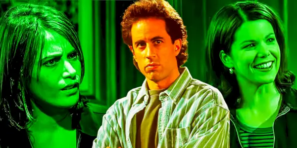 En collage av Jerry Seinfeld og kvinner fra showet inkludert Lauren Graham