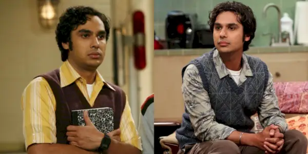 Et delt billede viser Kunal Nayyar i sæson 1 og 12 af The Big Bang Theory
