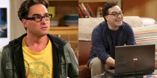 Et delt billede viser Johnny Galecki i den første og sidste sæson af The Big Bang Theory