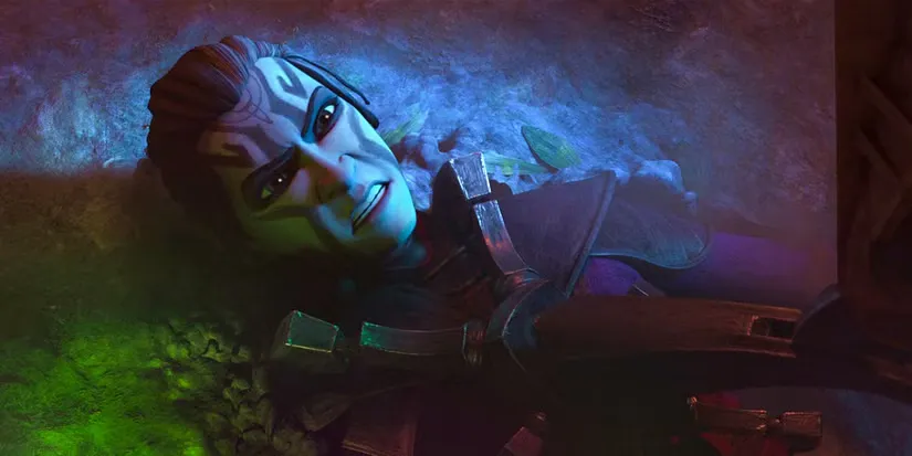 Генерал Ґрівус кидає матір Морган Елсбет на землю у 1 сезоні 