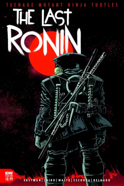 『TMNT: The Last Ronin』の表紙に立つ孤独な忍者タートル