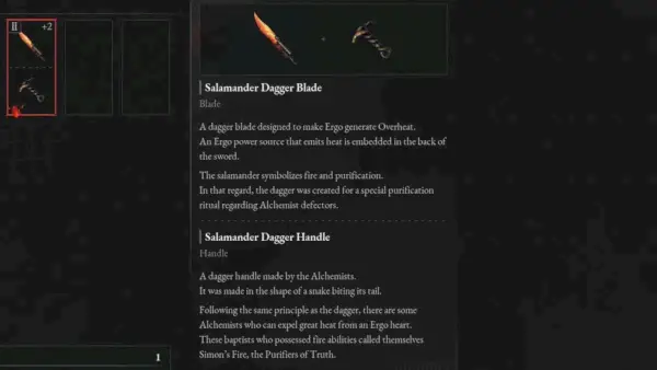 Popis dýky Salamander z Lies of P-1