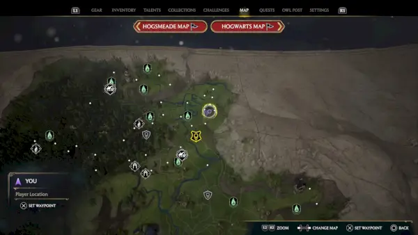 Hogwarts Legacy Landing Platform Placering - Hogsmeade Valley 1