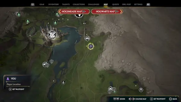 Hogwarts Legacy Landing Platform Placering - South Hogwarts 1