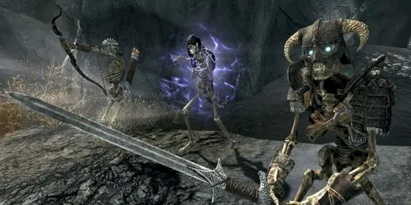 Scheletri nell'edizione anniversario di Skyrim