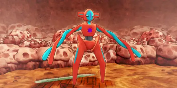 Deoxys przygotowuje się do walki w Pokemonach