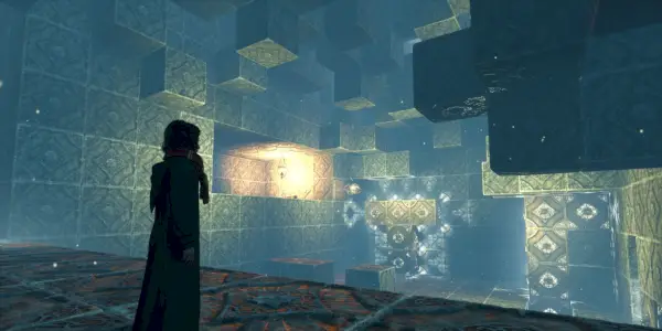 Hráč z Legacy Chrabromil stojí v Depulso Puzzle Room 2