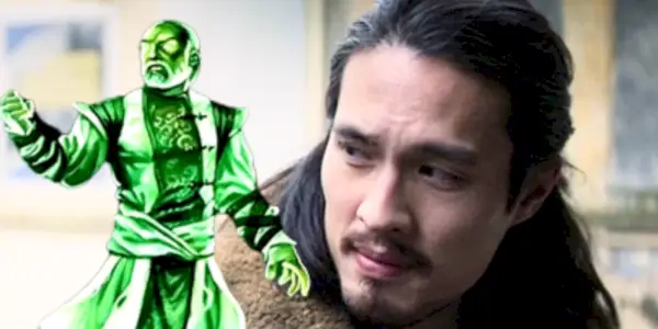 The Falcon and the Winter Soldier에서 화가 나서 서 있는 King Jerrod와 옆을 바라보고 있는 Desmond Chiam