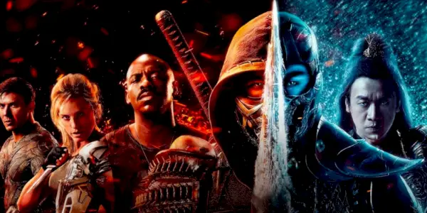 Mortal Kombat 2 출연진이 함께 서 있는 이미지