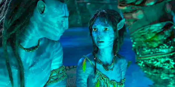 Jake Sully a Kiri vo filme Avatar: Way of Water