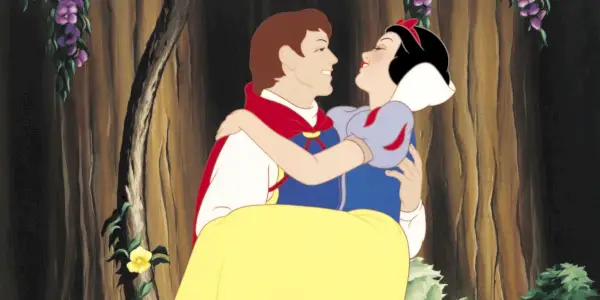 Il principe che trasporta Biancaneve nel film Biancaneve e i sette nani del 1937