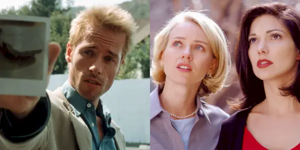 Dwa obok siebie zdjęcia z Mulholland Drive i Memento