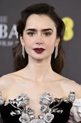 Headshot Of Lily Collins In The 77th British Academy Film Awards (BAFTAs)