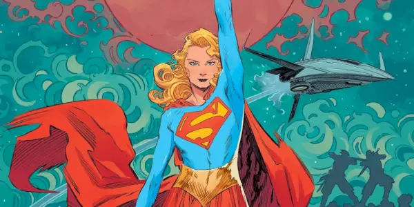 Supergirl: Woman of Tomorrow cover med Kara, der rækker hånden op
