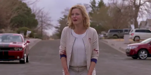 Skyler coberta de sangue em Breaking Bad.