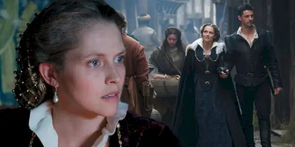 Uma imagem composta de Diana e Matthew da 2ª temporada de A Discovery of Witches