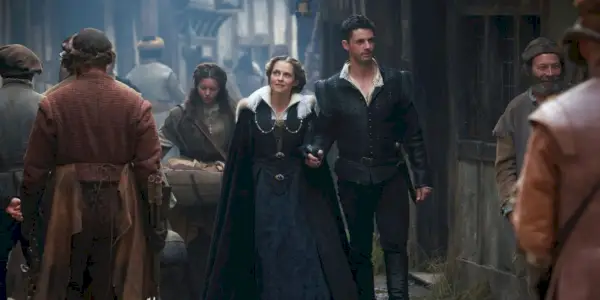 Matthew (Matthew Goode) e Diana (Teresa Palmer) em Na época vitoriana Uma descoberta de bruxas em Uma descoberta de bruxas