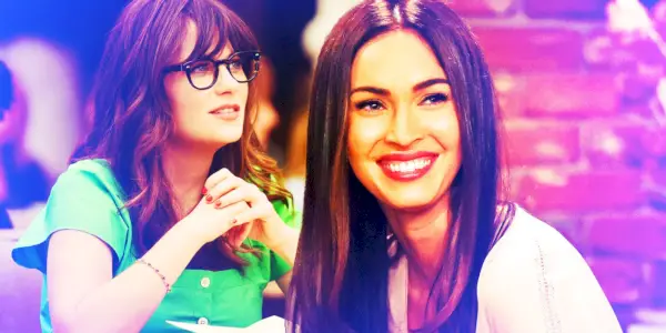 Uma colagem de Jess e Reagan em New Girl