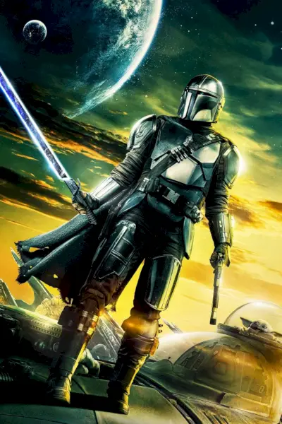 Din Djarin e Grogu nel poster senza testo di The Mandalorian Stagione 3