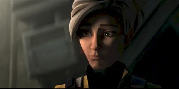 Omega adulte sourit légèrement dans la finale de la saison 3 de Star Wars : The Bad Batch avant de monter sur son navire