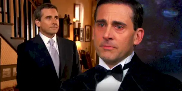 Steve Carell dans le rôle de Michael Scott dans la finale de la série The Office et la saison 7