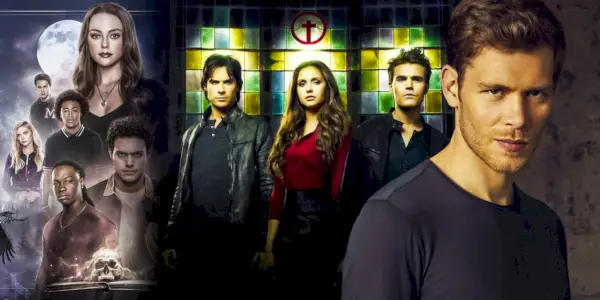 Una imagen combinada presenta a los personajes principales de Legacies, The Vampire Diaries y The Originals.
