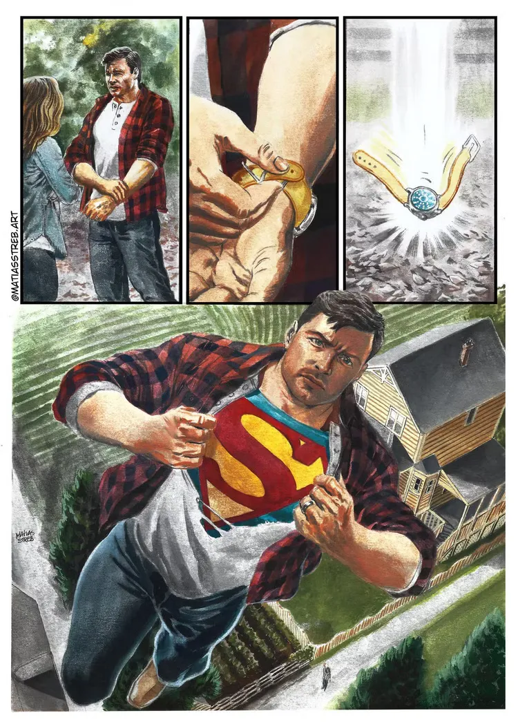 Smallville Art がトム・ウェリング演じる DC ヒーローに、『Arrowverse』のインフィニット・アースの危機で着るべきだったスーパーマンのスーツを提供