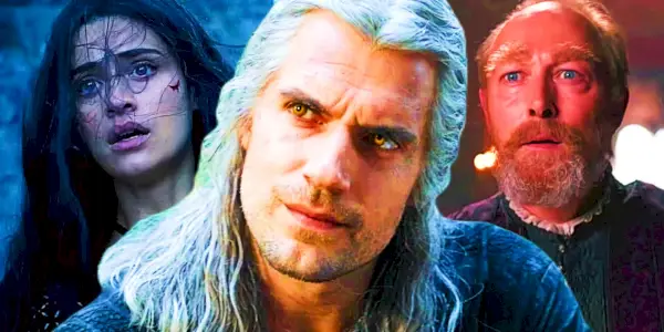 Yennefer, Geralt i Stregobor w trzecim sezonie Wiedźmina